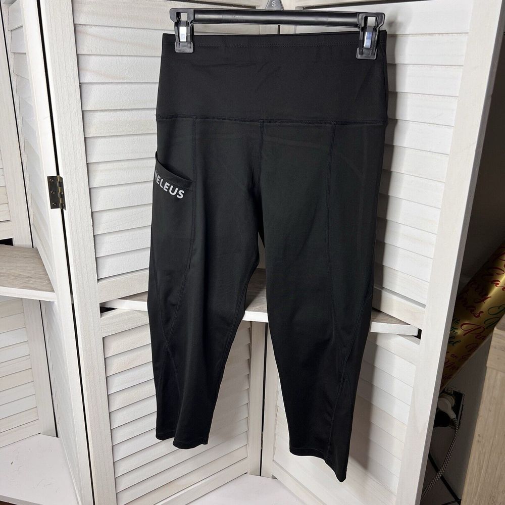 Neleus Leggings Womens Medium Black Running Athletic Pants Crop With Pocket